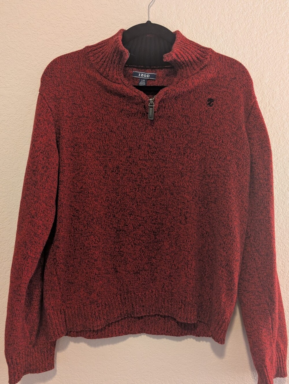 IZOD Red Quarter-Zip Knit Sweater